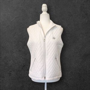 Page & Tuttle White Full Zip Quilted Vest Size Medium